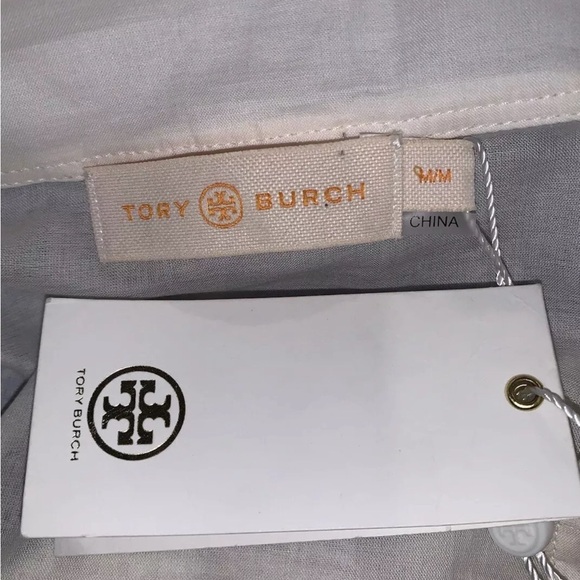 Tory Burch Stephanie Embroidered Coverup Tunic Top Ivory/blue Sz M NWT - Picture 13 of 13
